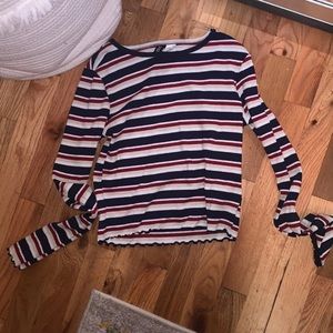 Striped crop top with curled ends :)